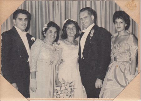 1963: A wedding. Leon Charney and Renee with Mother Sara, Brother Herb and Sister Bryna
