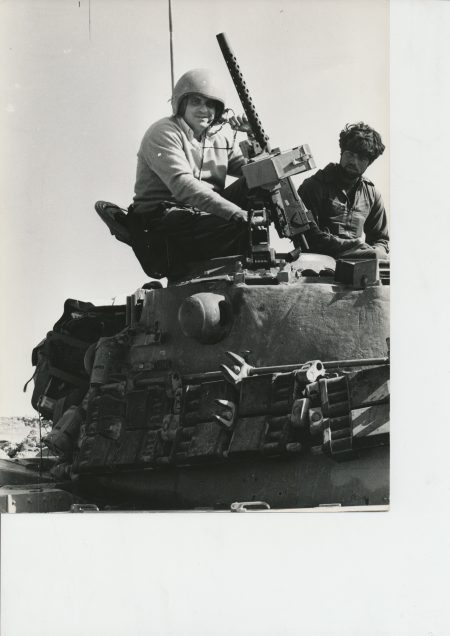 Yom Kippur War, 1973.11: Leon Charney with Israeli Tank Corp inside Egypt