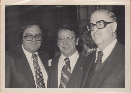 1975.04.00_At the US Senate Building_Leon Charney_Vance Hartke_Abba Eban
