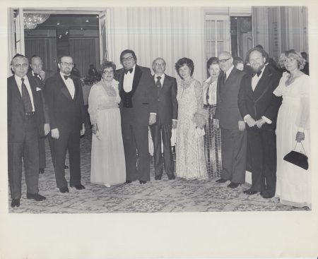 1977 Yeshiva Award Dinner, Plaza Hotel. Norman Lamm_Mom Sara_Leon Charney_Benjamin Hirsch and others