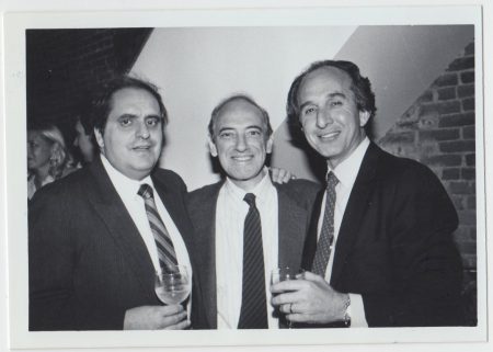 1986.05.07: Reception. Leon Charney, Cantor Herman Malamood and Bobby Parker