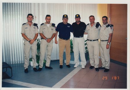 Leon Charney and Dudu Fisher visit the Navy, 1987.01.29