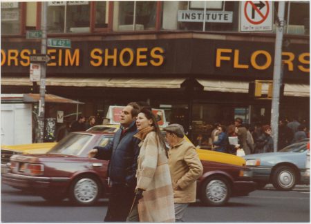 Behind the scene, Leon Charney, Actress Liliana Komorowski at Time Square, 1987.12.26