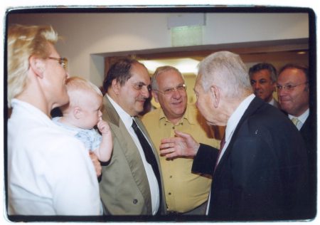 2000: Sara Birthday. Tzili, Leon & Son Charney with Ezer Weizman and Ruby Rivlin