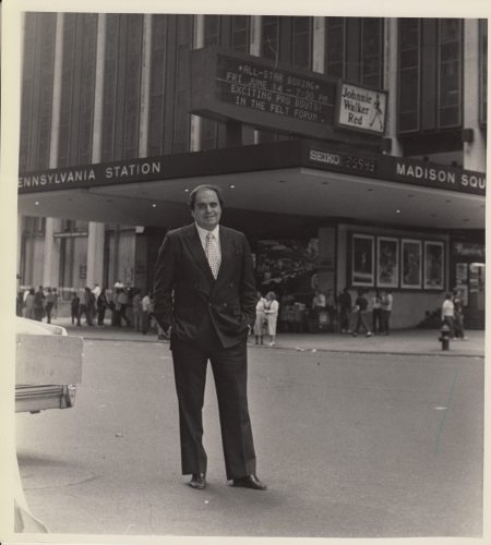 1985.07: Leon Charney at Madison Square close to the Real Estate Office